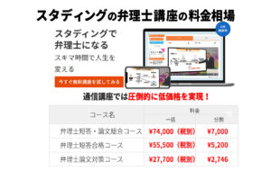 弁理士講座スタディングの申し込み方法、料金について