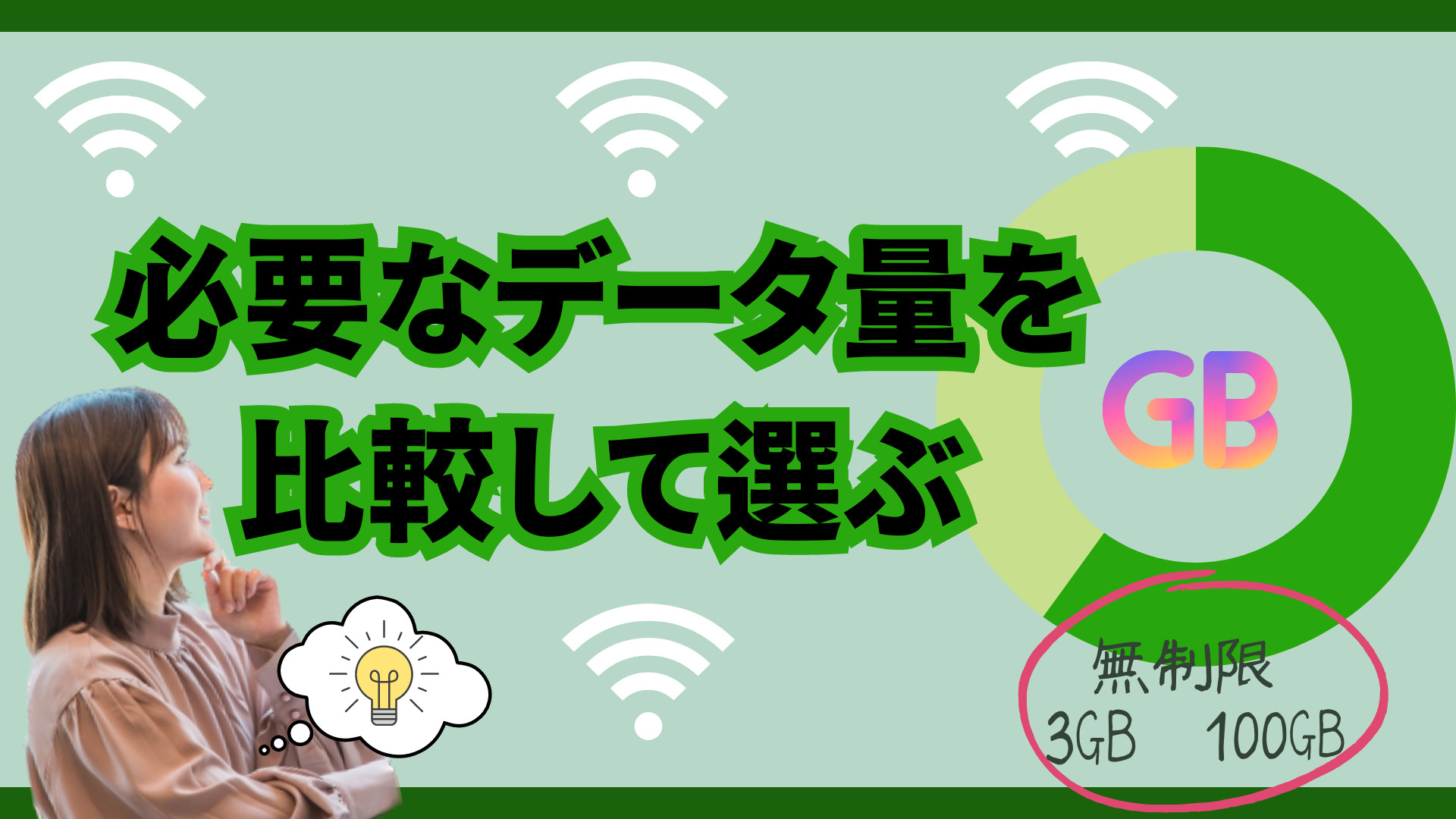 必要なデータ量を比較して選ぶ
