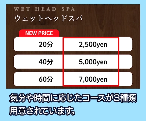 夢眠のヘッドスパの料金相場