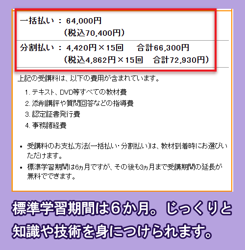 ハッピーチャレンジゼミのパン資格講座の価格相場