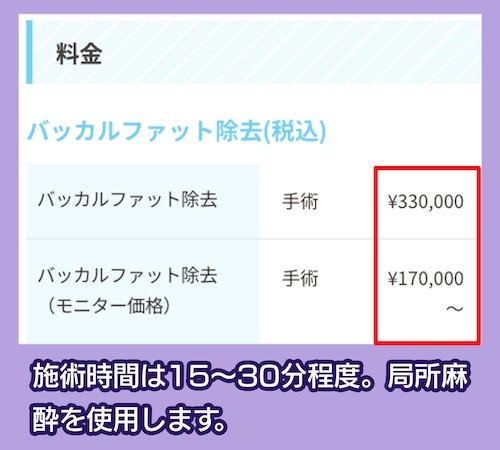 VENUS BEAUTY CLINICの料金相場