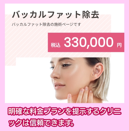 VENUS BEAUTY CLINIC 明確な料金