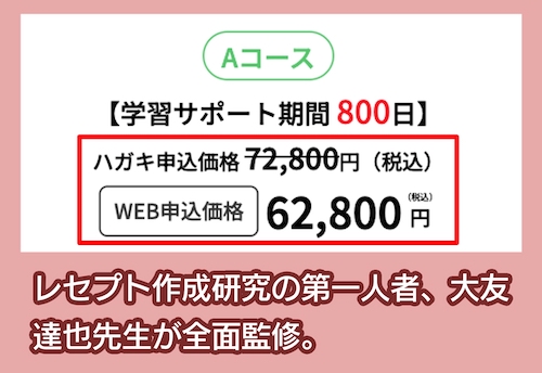 資格のキャリカレの調剤薬局事務講座の料金相場