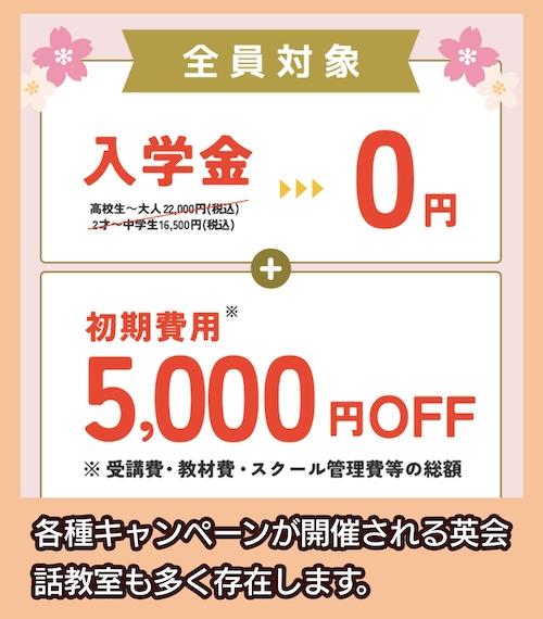 シェーン英会話のキャンペーン例