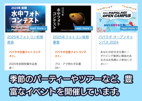 パパラギダイビングスクールのイベント