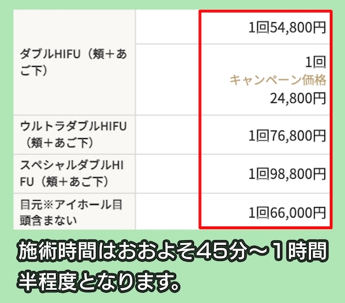 TAクリニックの料金相場