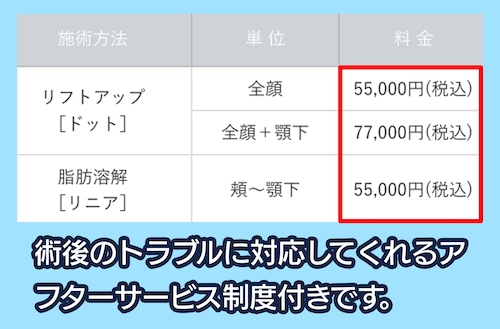 東京美容外科の料金相場