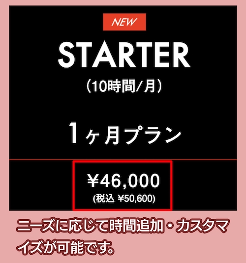 CASTER BIZのオンライン秘書の月額料金