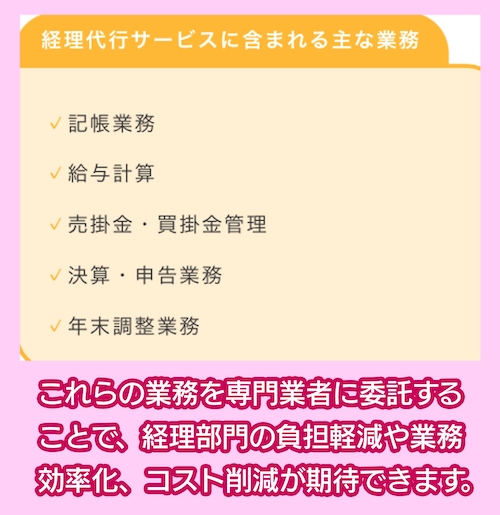 経理アウトソーシングの主な業務