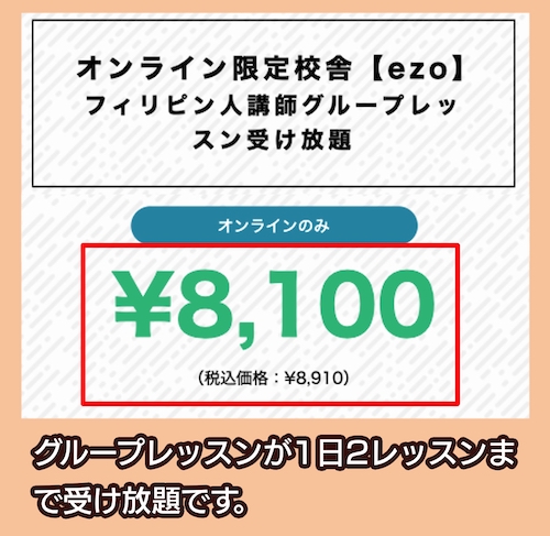 GLOBE英会話の料金相場