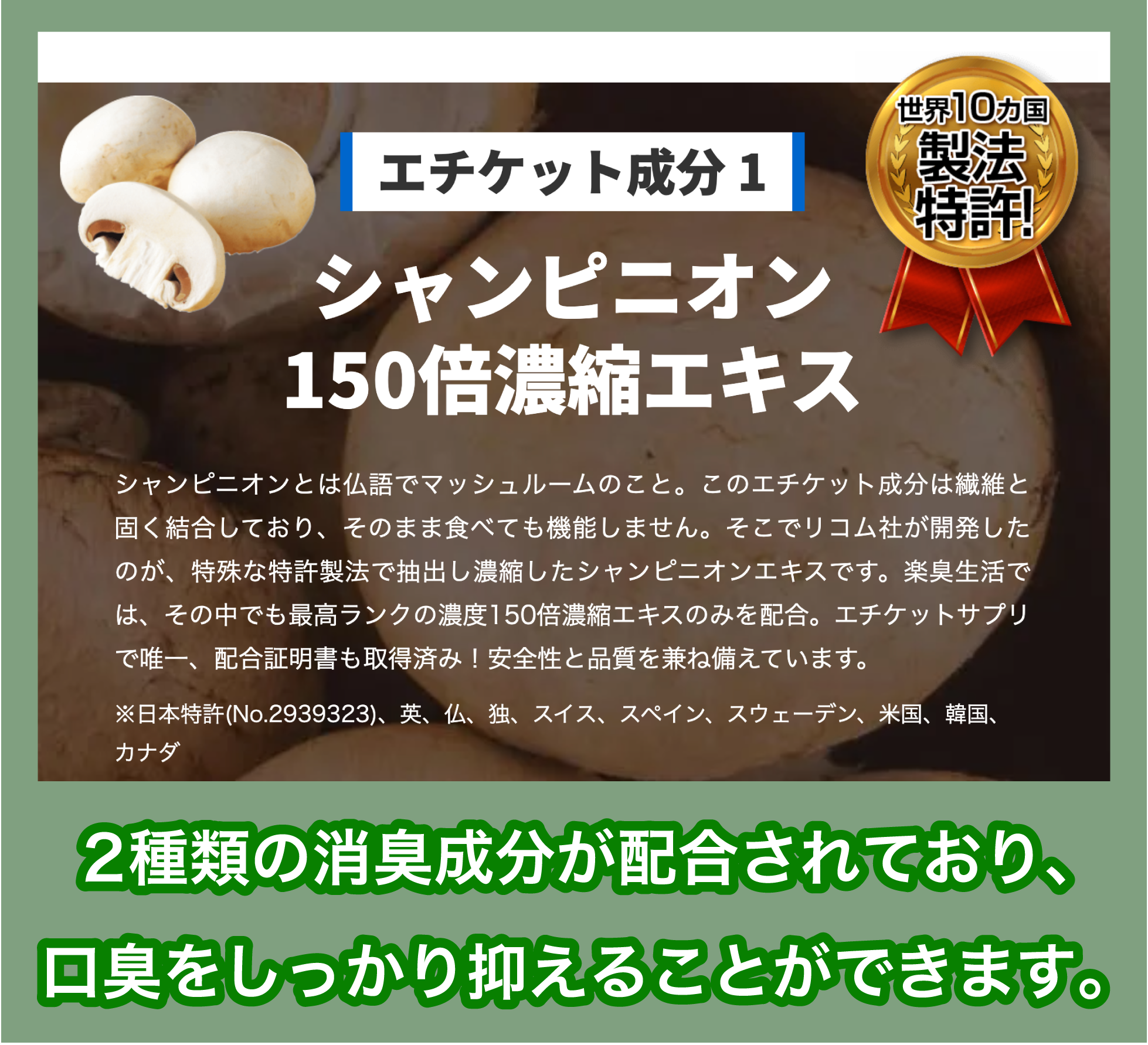 green house「楽臭生活」の消臭成分