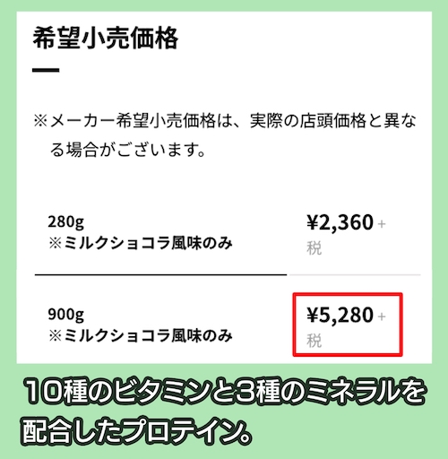 ザバス「ホエイプロテイン100 マルチビタミン&ミネラル」の価格相場