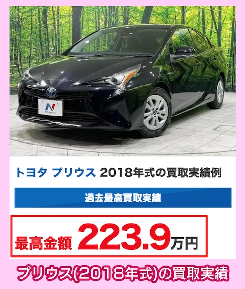 プリウス(2018年式)の買取相場価格