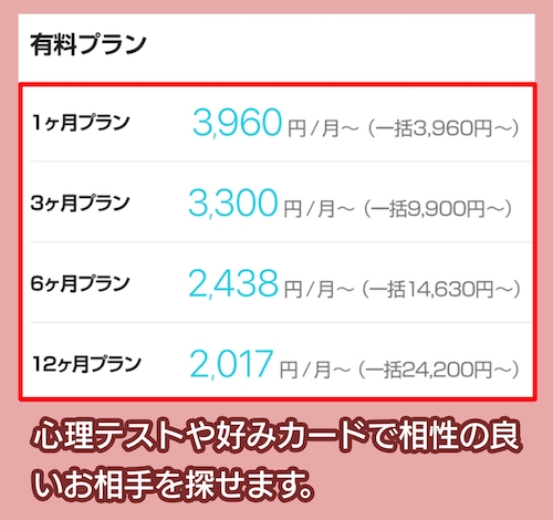 with(ウィズ)の料金相場
