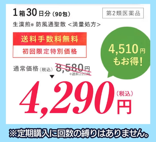 生漢煎 防風通聖散 定期購入