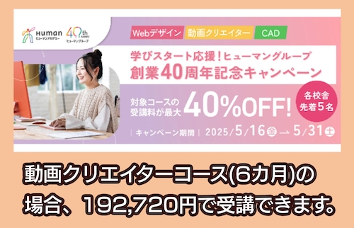 ヒューマンアカデミーのキャンペーン