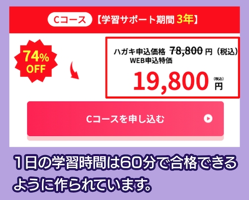 キャリカレの料金相場