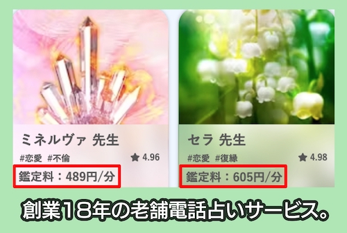 みんなの電話占いの料金相場