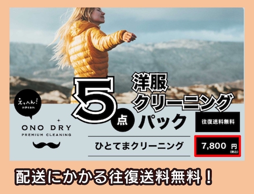 小野ドライプレミアムクリーニングの料金相場