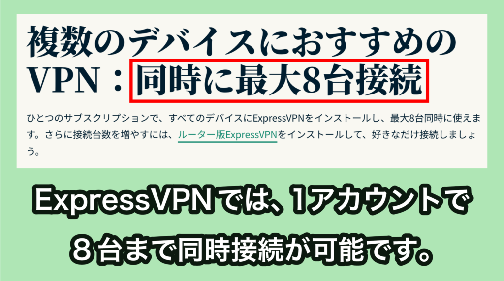ExpressVPNの同時接続可能台数