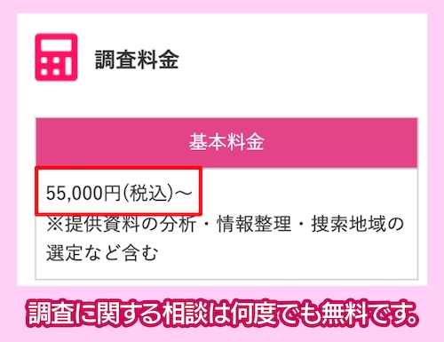さくら幸子探偵事務所の料金
