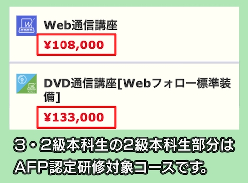 TACのFP2級試験講座料金相場