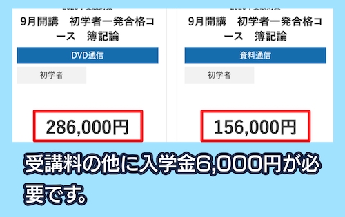 資格の大原の料金相場