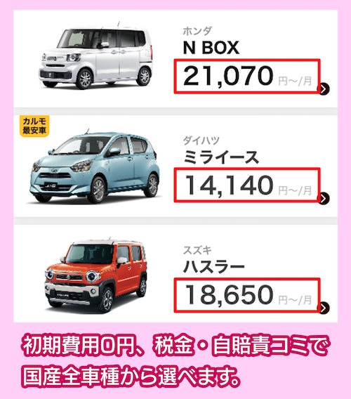 定額カルモくんの料金相場