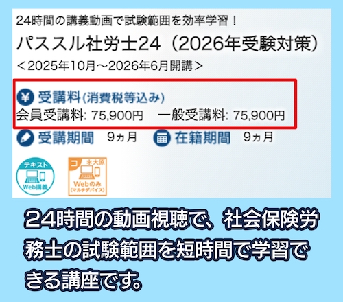 JMAMの社労士講座の料金相場
