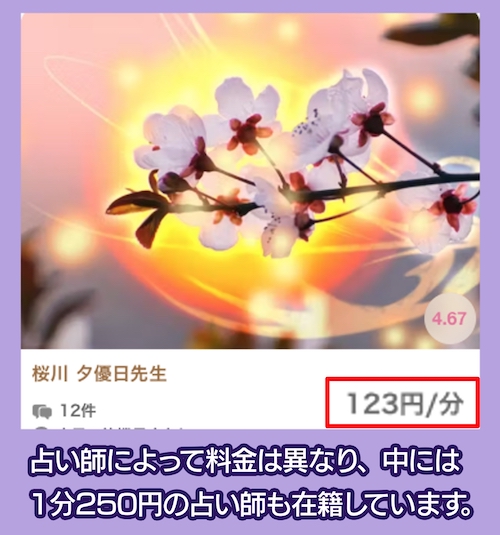 Cloverのチャット占いの料金