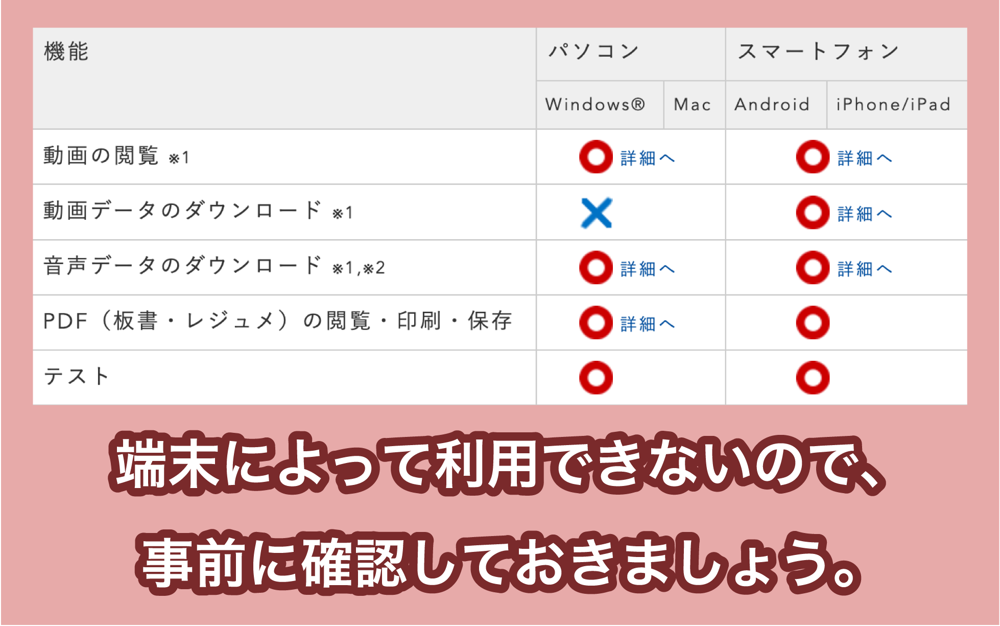 LEC東京リーガルマインドの推奨利用環境